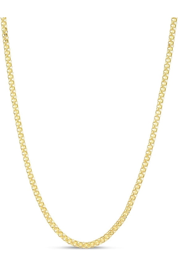 14k Yellow Gold 2.5mm Bismark Chain Necklace