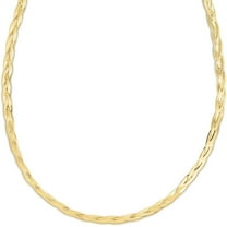 Floreo 14k Yellow Gold 3.2mm Solid Braided Herringbone Necklace