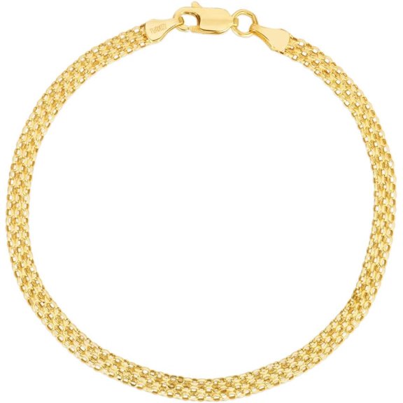 Floreo 14k Yellow Gold 3.5mm Bismark Chain Bracelet, 7.25 Inch