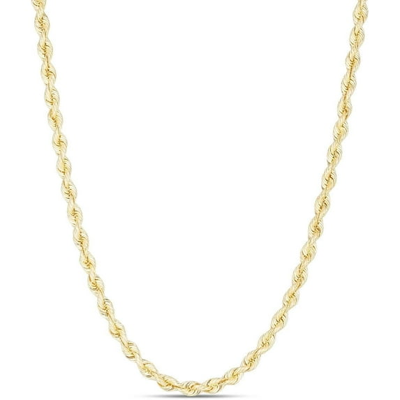Floreo 14k Yellow Gold 3.7mm Solid Spiral Silk Rope Chain Necklace 22 Inch