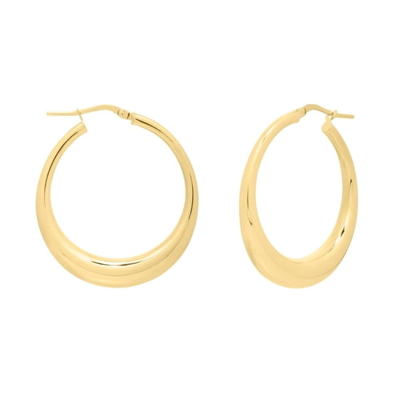 Floreo 14k Yellow Gold 36mm Polished Graduated Oval Hoop Earrings