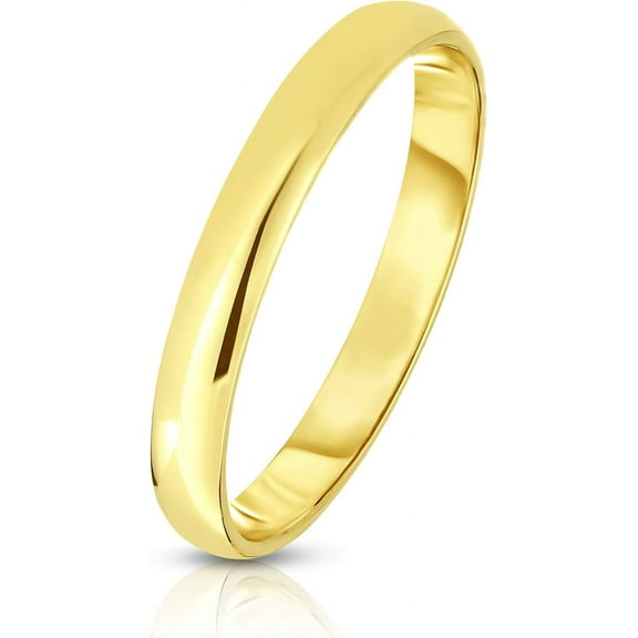 Floreo 14k Yellow Gold 3mm Lite Comfort Fit Wedding Band, Size 11
