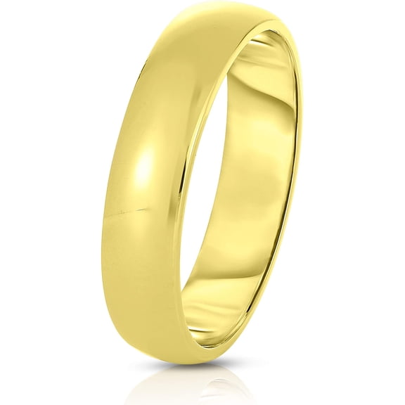 Floreo 14k Yellow Gold 4mm Lite Comfort Fit Wedding Band, Size 8