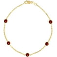 thumbnail image 1 of Floreo 14k Yellow Gold 4mm Round Created Birthstone Cable Bracelet or Anklet, 1 of 4