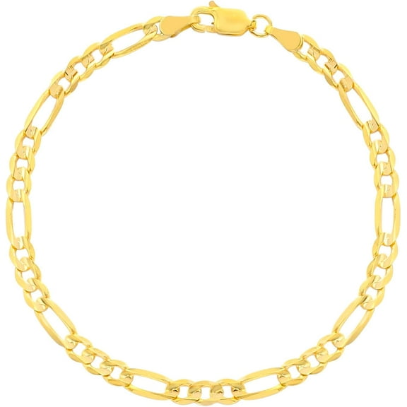 Floreo 14k Yellow Gold 6mm Solid Figaro Chain Bracelet