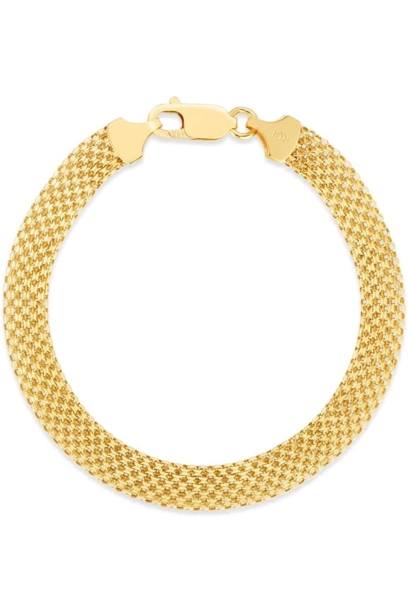 14k Yellow Gold 7mm Bismark Chain Bracelet, 7.25 Inch