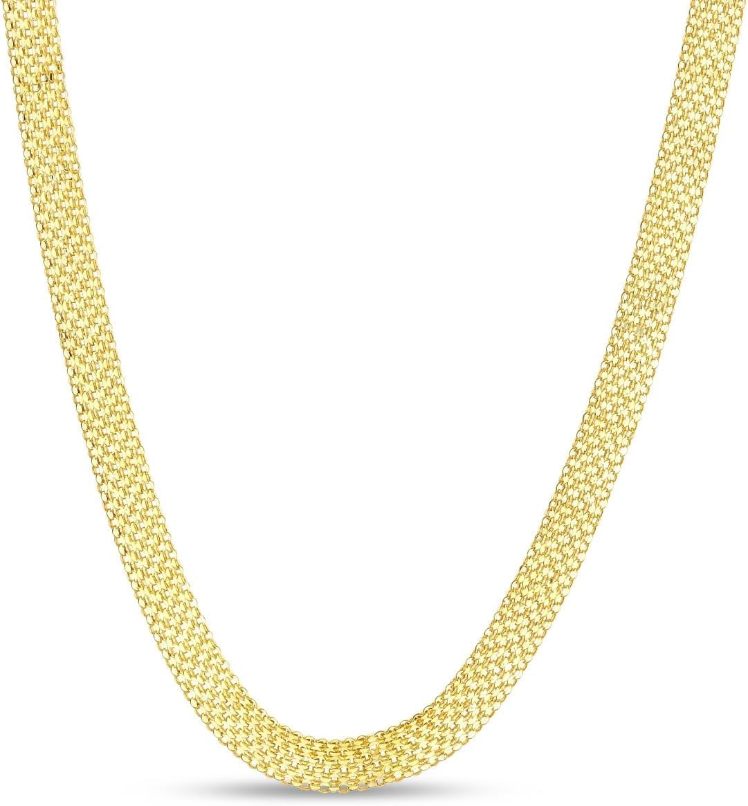 Floreo 14k Yellow Gold 7mm Bismark Chain Necklace