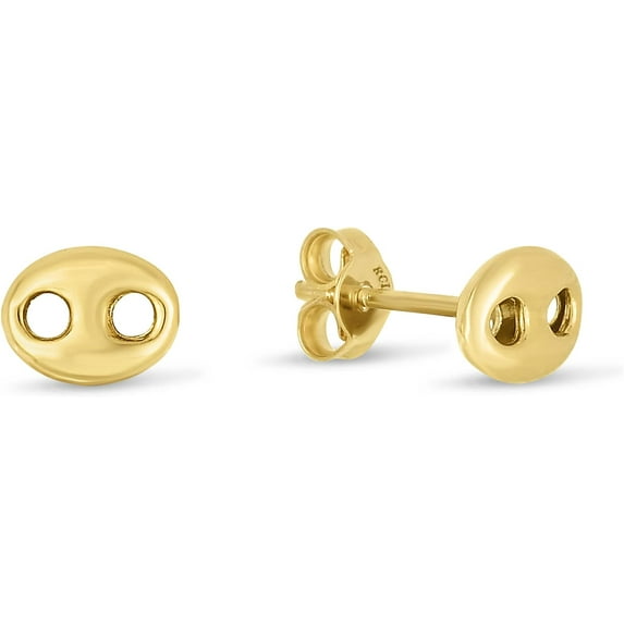 Floreo 14k Yellow Gold 7mm Mariner Stud Earrings