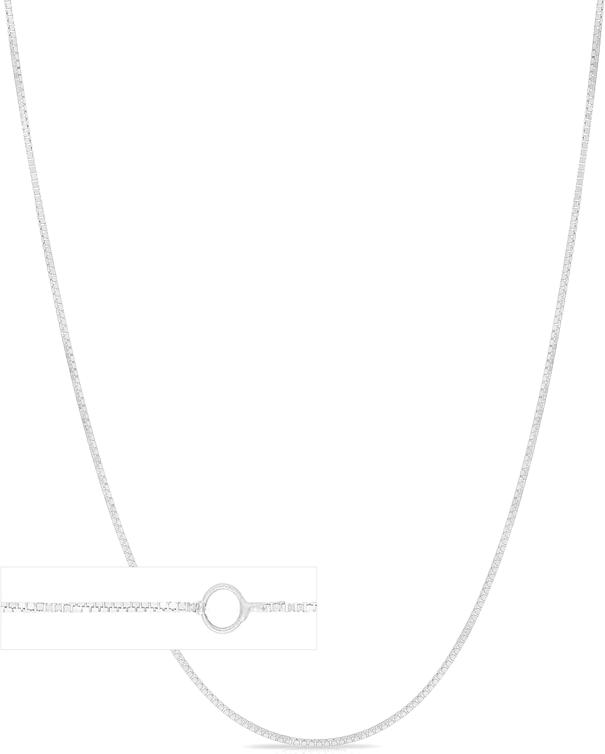 Floreo 14k Yellow Gold or White Gold 0.7mm Adjustable Box Chain Extendable Necklace, 16 - 18 Inch