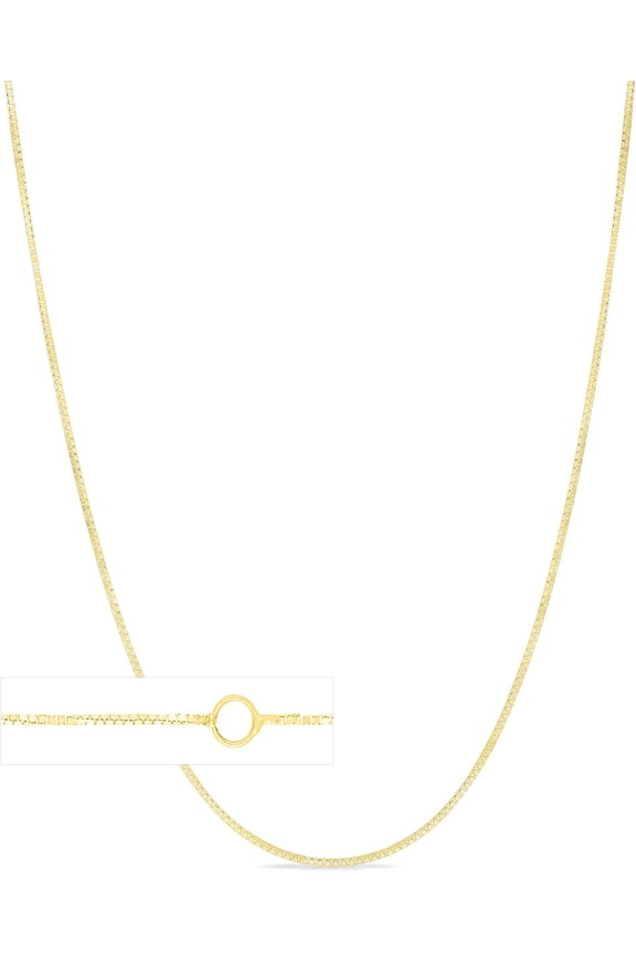 14k Yellow Gold or White Gold 0.8mm Adjustable Box Chain Extendable Necklace