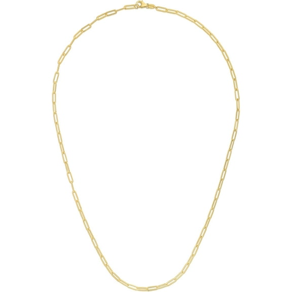 Floreo 14k Yellow Gold or White Gold 2.5mm Solid Paperclip Link Chain Necklace