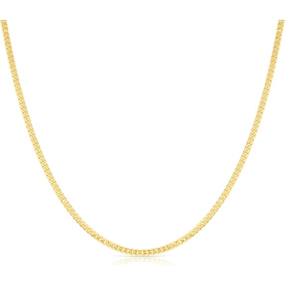 Floreo 14k Yellow Gold or White Gold 2.8mm Solid Gourmette Chain Necklace