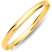 FLOREO 14k Yellow Gold or White Gold 6mm Polished Bangle Bracelet