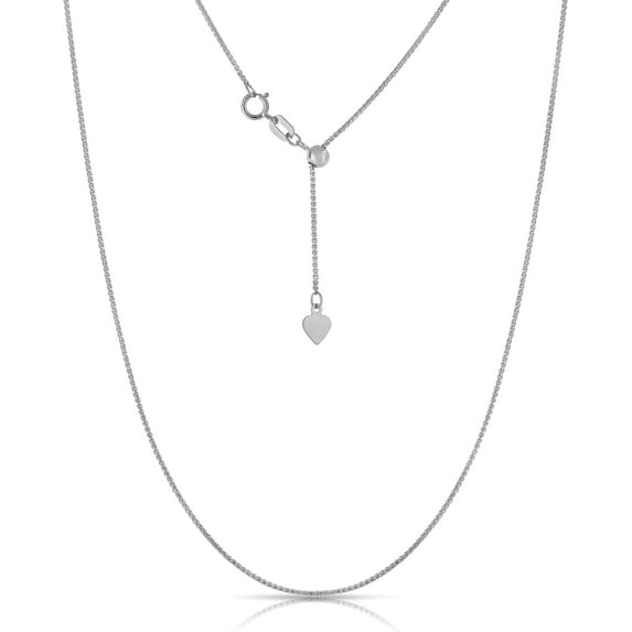 Floreo 14k Yellow Gold or White Gold or Rose Gold 1mm Wheat Adjustable Chain Necklace