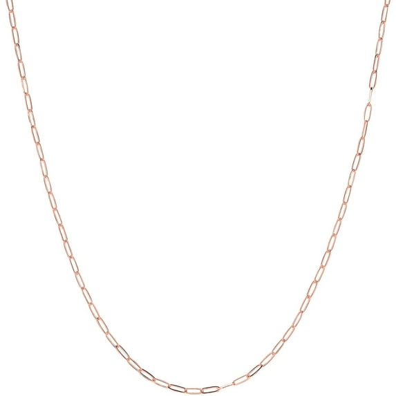 Floreo 14k Yellow Gold or White Gold or Rose Gold 2mm Solid Paperclip Link Chain Necklace