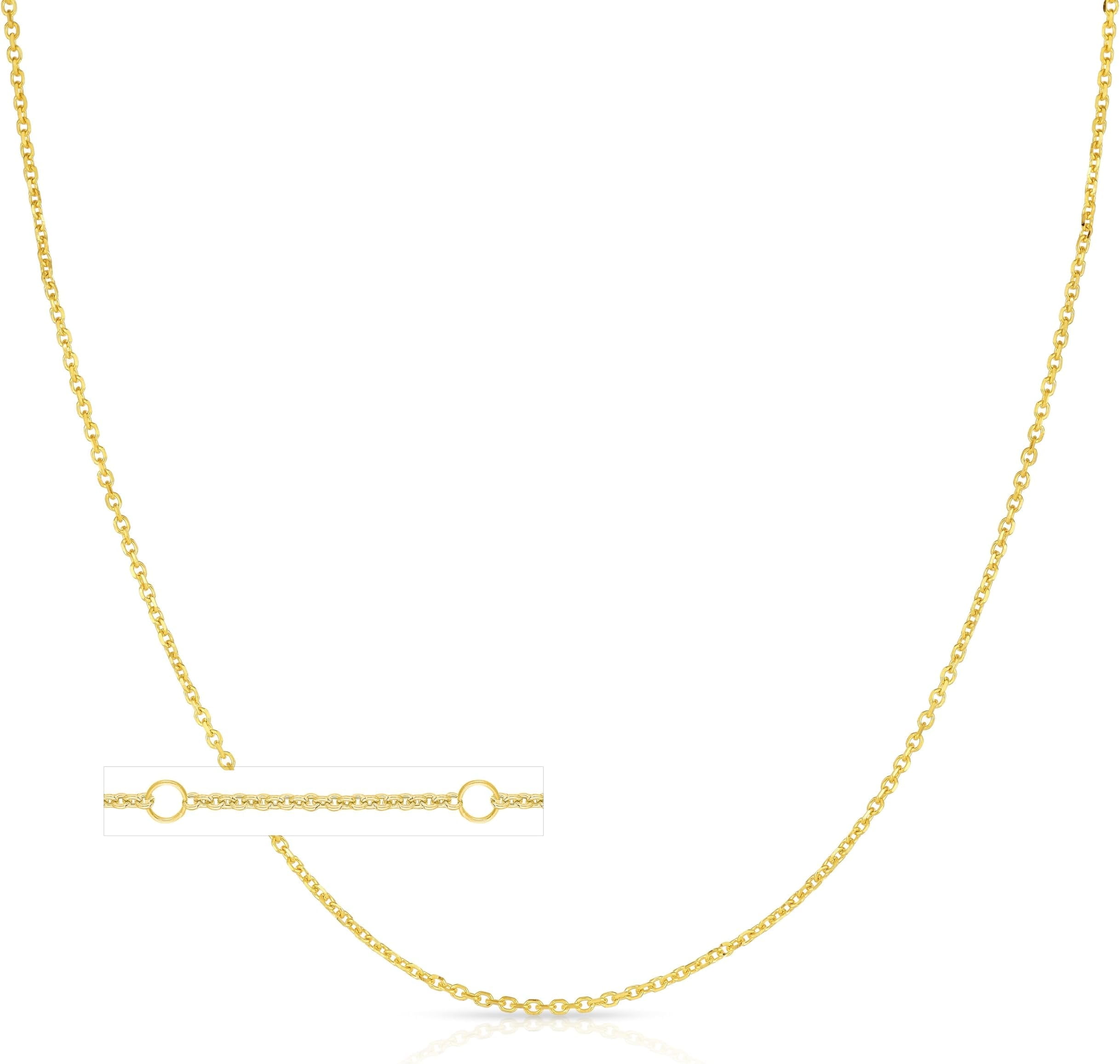 Floreo 18k Yellow Gold Double Extendable Diamond Cut Cable Chain Adjustable Necklace, 16" - 17" - 18 Inch