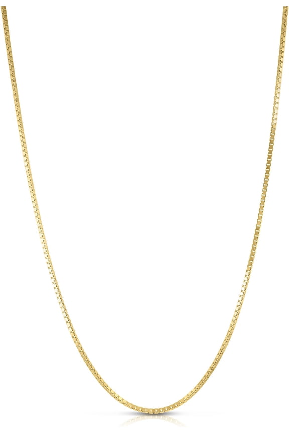 18k Yellow Gold 1.4mm Solid Classic Box Chain Necklace