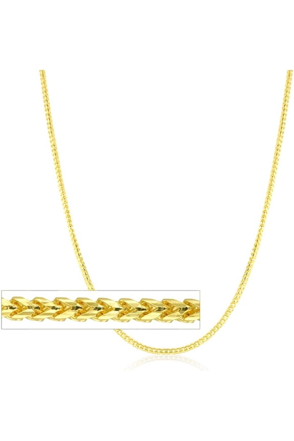 18k Yellow Gold 1.5mm Solid Franco Chain Necklace