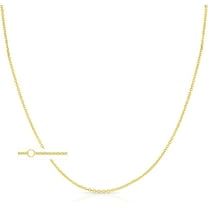 Floreo 18k Yellow Gold or White Gold Single Extendable Diamond Cut Cable Chain Adjustable Necklace, 16" - 18 Inch