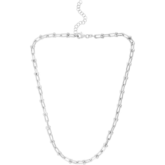 Floreo .925 Sterling Silver Rhodium Plated 6mm or 9.3mm Solid Jax Chain Necklace
