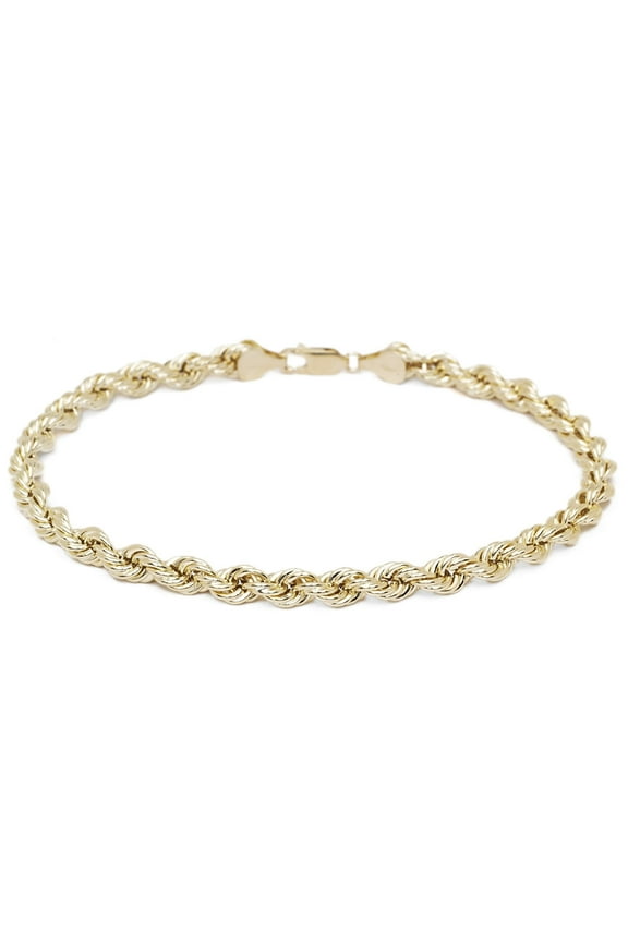 Hollow Rope 10k Yellow Gold Bracelet, 9 in (Women's)