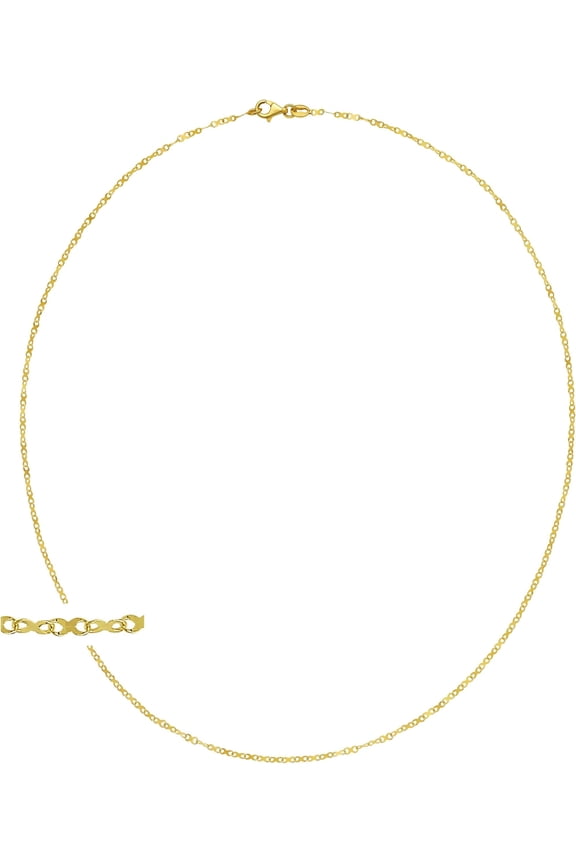 Italian 14k Yellow Gold Mini or Large Infinity Link Chain Necklace, 18 Inch