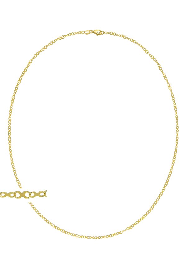 Italian 14k Yellow Gold Mini or Large Infinity Link Chain Necklace, 18 Inch
