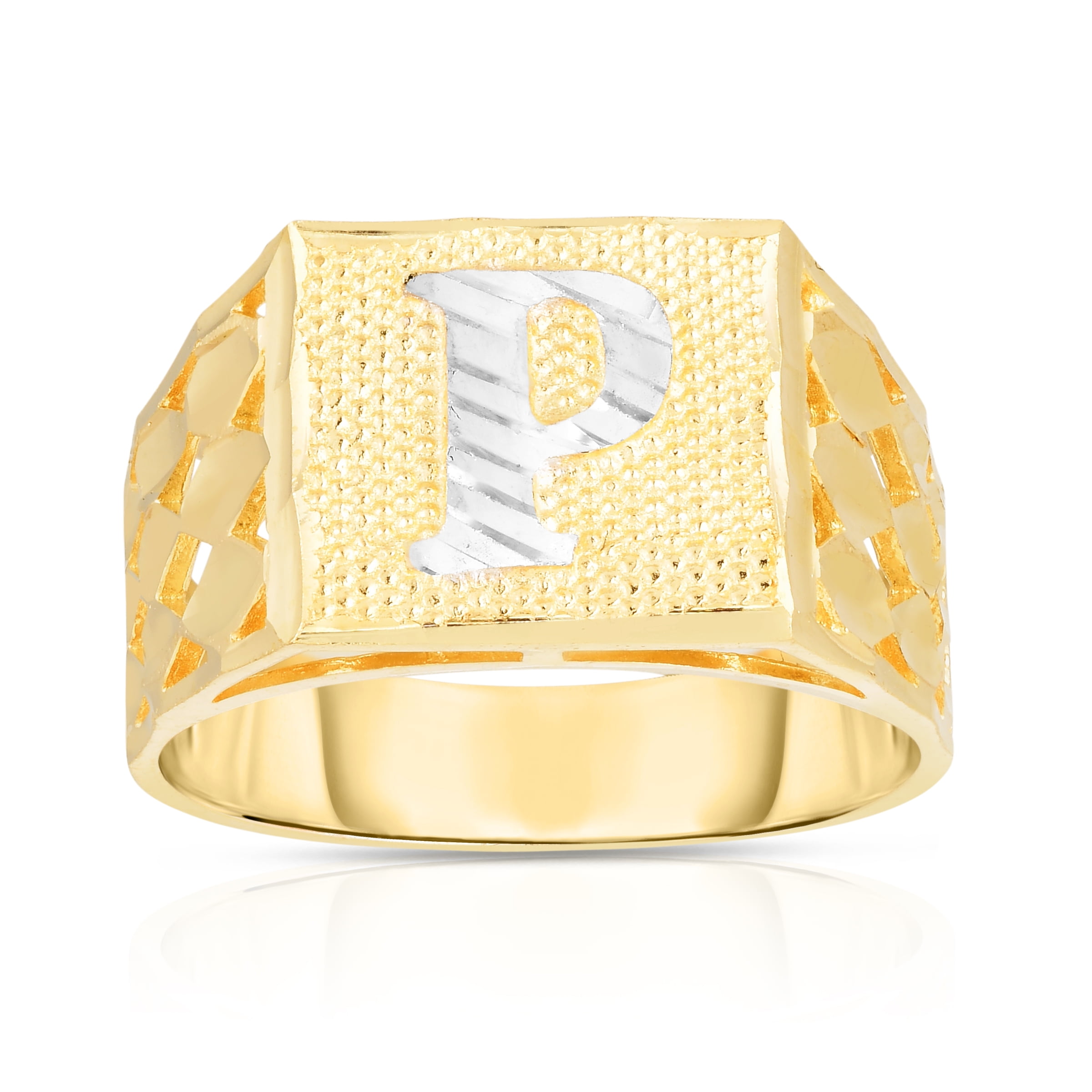 Alphabet P 22KT Gold Ring for Men