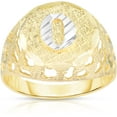 thumbnail image 1 of Floreo Men's 10k Yellow Gold Round Two-Tone Gold A-Z Initial Ring, Sizes 5 - 11, 1 of 4