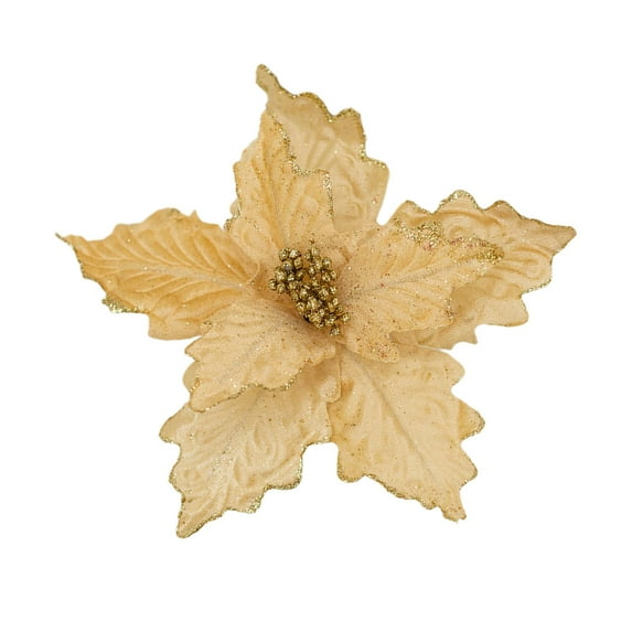 Flores Artificiales Colgantes De Flores Navideñas Con Purpurina Para De Interior Del Hogar Dorado oro