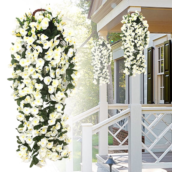 Flores Artificiales de Margarita Blanca con Hojas de Eucalipto, 12 Bundles UV-Resistentes para Jardín, Patio, Balcón, Bodas y Decoración Interior/Exterior