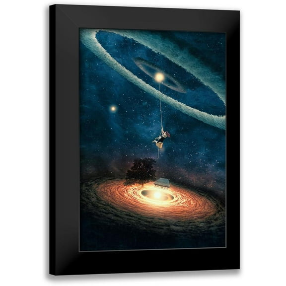 Flores, Paula Belle 11x14 Black Modern Framed Museum Art Print Titled - My Dream House in Another Galaxy