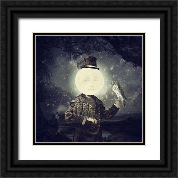 Flores, Paula Belle 12x12 Black Ornate Wood Framed with Double Matting Museum Art Print Titled - Full Moon