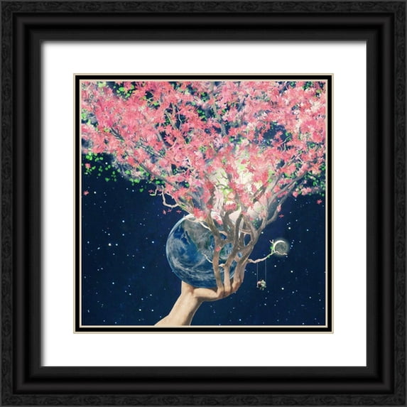 Flores, Paula Belle 12x12 Black Ornate Wood Framed with Double Matting Museum Art Print Titled - Love Makes The Faith Bloom