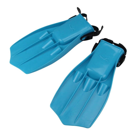 Swim Central Florescent Blue Dolphin Recreational Children's Swim Fins, Size 5-7