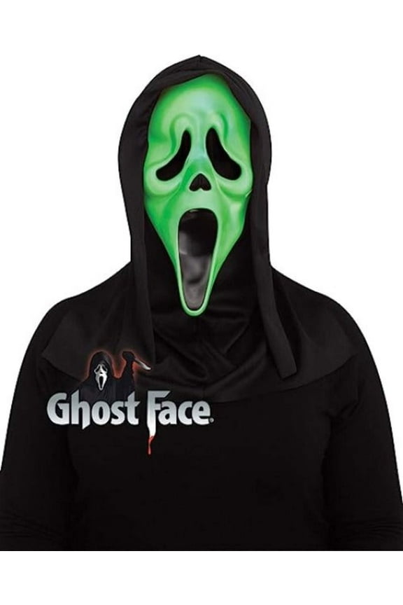 Fun World Ghost Face Florescent Green Costume Mask