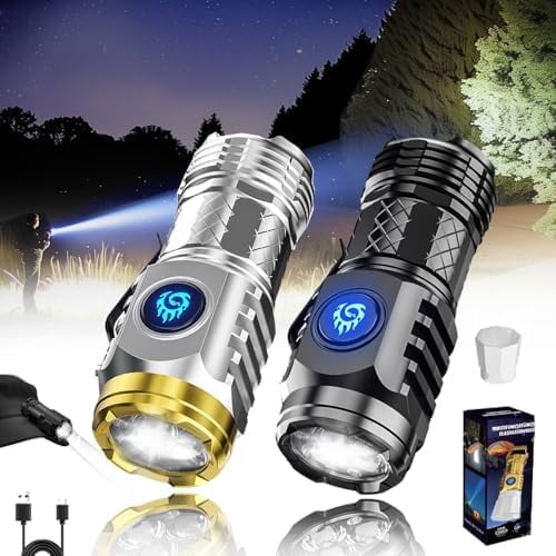 Florest4sale Flashlight, Germany New Technology Multifunctional Rechargeable Flashlight, Three Eyed Monster Mini Flashlight Super Power Flashlight, LED Flashlights High Lumens