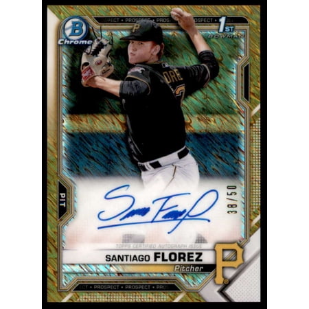 Florez 2021 Bowman Chrome Prospect Autographs Gold Shimmer Refractors #CPASF