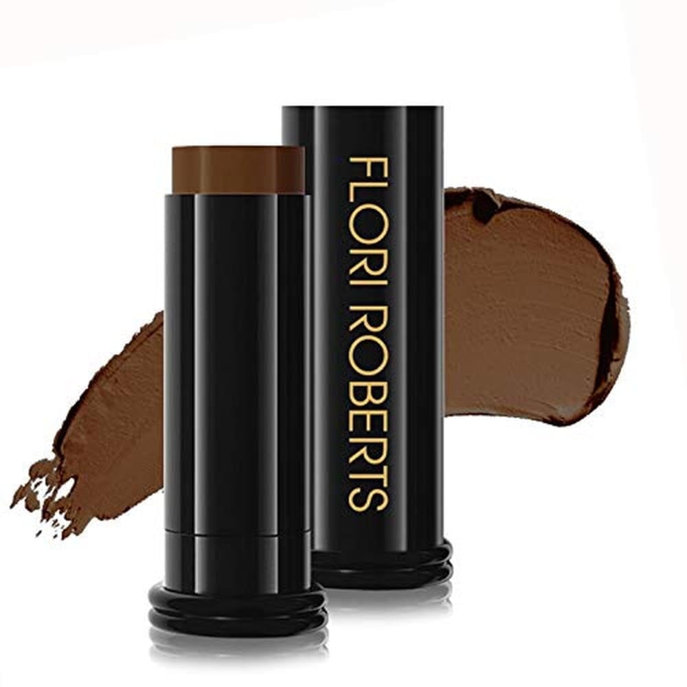 Flori Roberts Base Strokes Crème Foundation Stick, Long Lasting Concealer Makeup Deeper Skin Tones