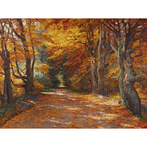 Florian Praterallee Autumn Vienna Trees Painting Extra Large XL Wall Art Poster Print