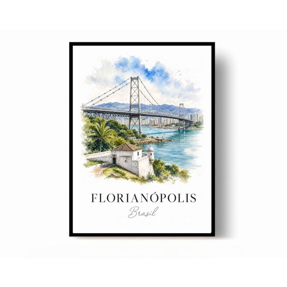 Florianópolis Brazil Travel Poster Print Wall Decor