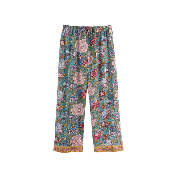 Floriana Women's Capri Length Lounge Pants Drawstring Fashion Print Pajama Pants