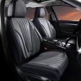 thumbnail image 1 of Florich Car Seat Covers, 2 Seats Waterproof Faux Leather Seat Cushions, Auto Protectors Universal Fit Most Cars, Black&Gray, 1 of 7