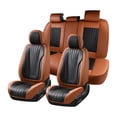 thumbnail image 1 of FLORICH Car Seat Covers, 5 Seats Waterproof Faux Leather Seat Cushions, Auto Protectors Universal Fit Most Cars, Black&Brown, 1 of 9