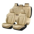thumbnail image 1 of Florich Car Seat Covers Full Set, Comfortable Faux Leather Seat Protectors, Automotive Cushions Universal Fit for Most Cars SUV Trucks, Beige, 1 of 10