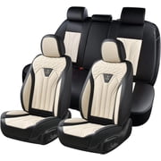 FLORICH Universal Leather Car Seat Cover Full Set, Waterproof Seat Covers for Cars 5 Seats, Front and Rear Automotive Seat Cover Fit for Most Sedans SUV Pick-up