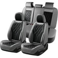 thumbnail image 1 of Florich Car Seat Covers Full Set, Waterproof Faux Leather Seat Protectors, Automotive Interior Cushions Universal Fit for Most Cars Suv Trucks, Black&Gray, 1 of 8