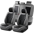 thumbnail image 1 of FLORICH Car Seat Covers Full Set, Waterproof Faux Leather Seat Protectors, Automotive Interior Cushions Universal Fit for Most Cars Suv Trucks, Black & Gray, 1 of 9