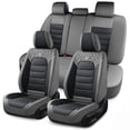 thumbnail image 1 of FLORICH Full Set Car Seat Covers, Waterproof Faux Leather Seat Protectors, Comfortable Auto Interior Cushions Fit for Most Cars SUV Trucks, Black & Gray, 1 of 8