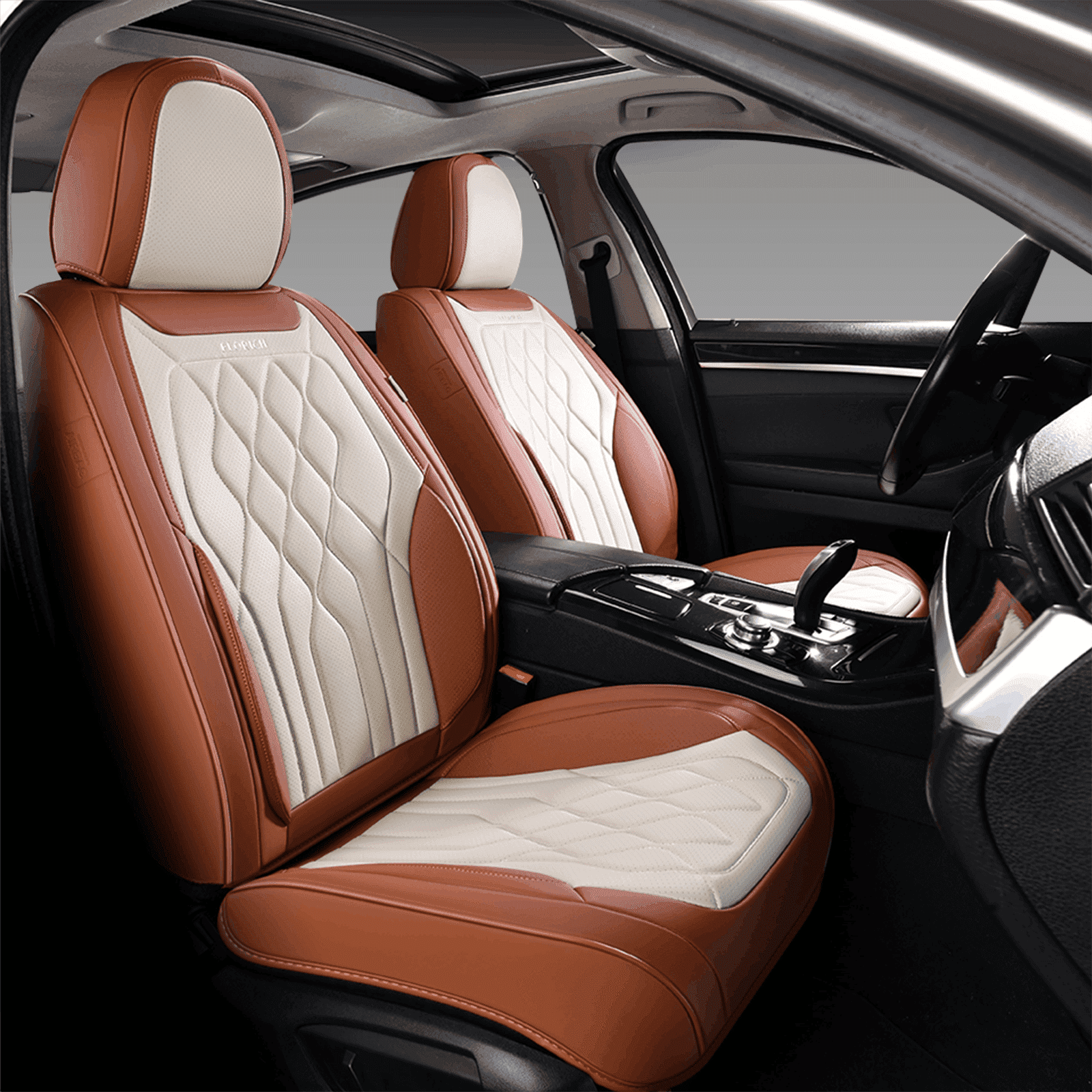 FLORICH Leather Seat Covers Seat Covers Full Set Car Seat Prote 並行輸入